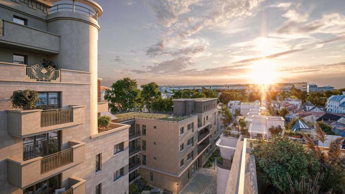 Vue du projet Central Quai - soleil couchant